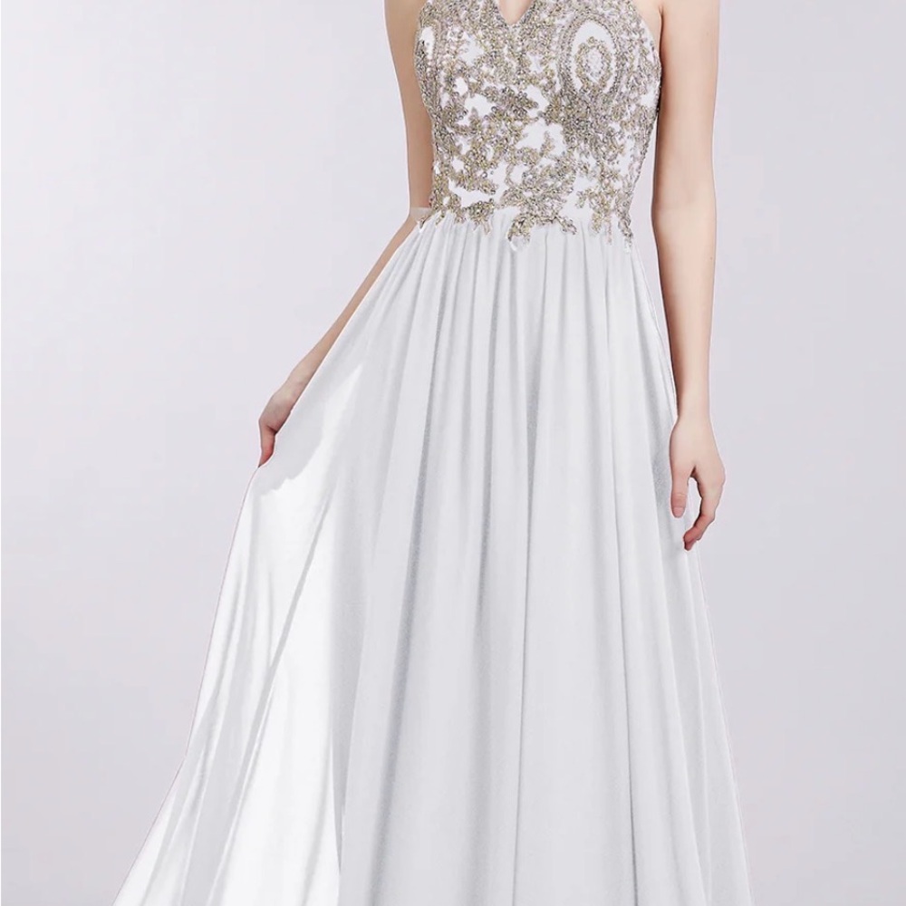 Strapless Dress with Silver/Gold Detailing